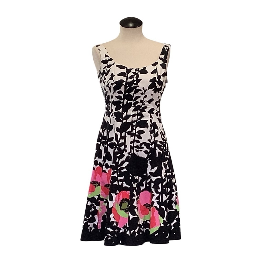 NINE WEST Floral Poppy‎ Fit & Flare Dress - Size 4